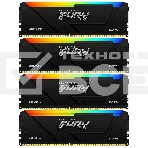 Оперативная память Kingston Fury Beast, DDR4, 32GB (4x8GB), 3600MHz, CL17, с радиаторами, RGB, черный, фото4