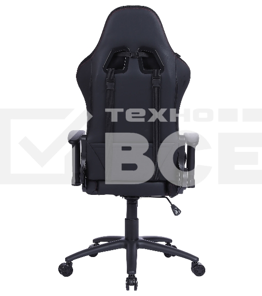 Кресло игровое Cactus CS-CHR-0099BLR черный/красный, сиденье черный/красный, эко.кожа, с подголов. крестовина металл, пластик черный