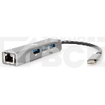 Кабель-концентратор USB 3.1 Type-Cm --> RJ-45+3port USB3.0(f) Aluminum Shell VCOM <DH311A>, фото4