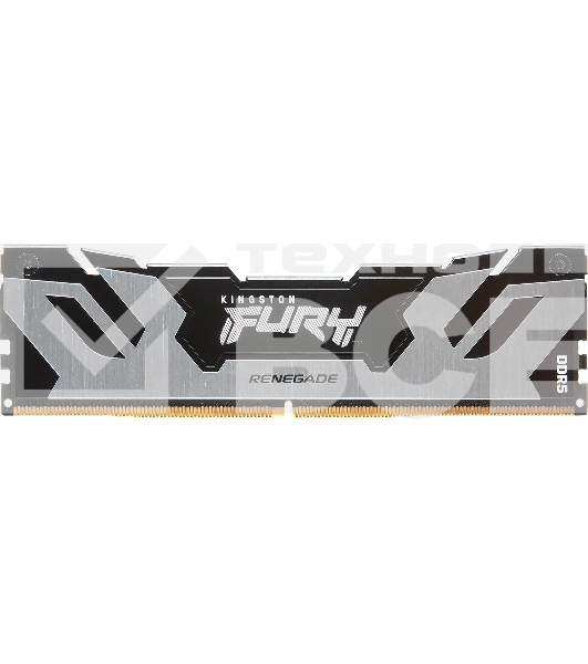 Оперативная память Kingston Fury Renegade, DDR5, 32GB (1x32GB), 6400MHz, CL32, DIMM, радиатор, серебристый/чёрный