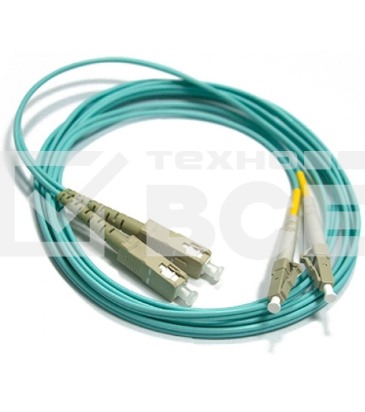 Патч-корд LANMASTER LAN-2LC-2SC/OM3-1.0 2x50/125 OM3 LC дуплекс-SC дуплекс 1м LSZH