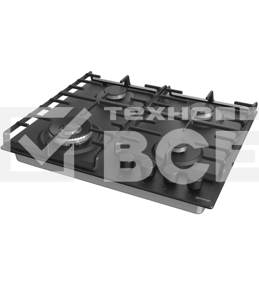 Газовая варочная панель Gorenje GW642SYB, 4 конфорки, эмалированная сталь, черный