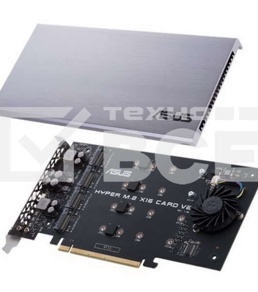 Внутренний адаптер ASUS для создания массивов RAID HYPER M.2 X16 CARD V2