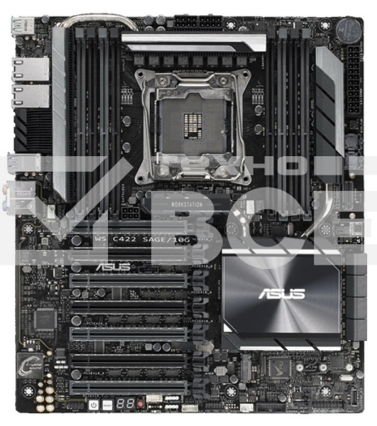 Материнская плата ASUS WS C422 SAGE/10G LGA2066, LGA2066, Intel C422, 8xDDR4, 8xSATA, 2xM.2 (PCIe x4/SATA), 7xPCIe 3.0 x16, 2xPCIe x16 (через PLX), 2x10Gb LAN (Intel X550-AT2), 1xUSB-C 10Gbps, 2xUSB-A 10Gbps, 4xUSB-A 5Gbps, 1xUSB-A 2.0, 1xHDMI, 1xDisplayP