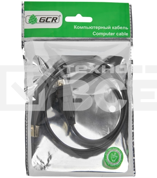 Переходник Greenconnect Конвертер-переходник 0.5m плоский, черный, позолоченные коннекторы, 28/26 AWG, USB 2.0 AM/DB9 RS-232 PRO, чипсет PL2303RA (GCR-UOC5M-BCG-0.5m)