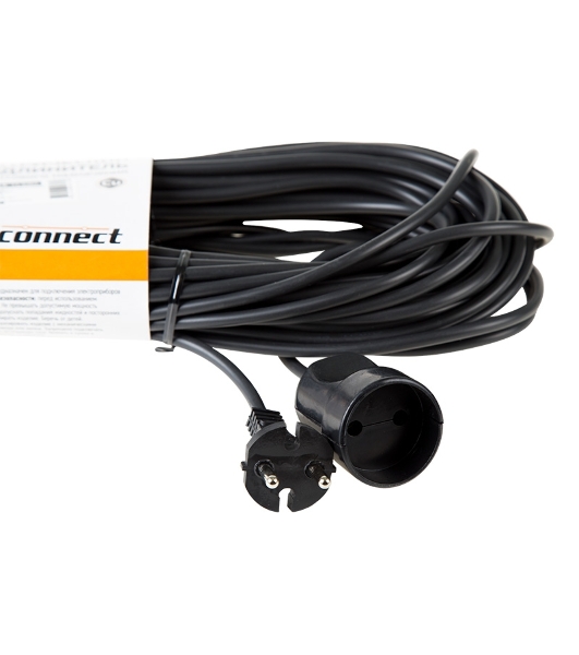 Удлинитель-шнур PROconnect ПВС 2х0.75, 30 м, б/з, 6 А, 1300 Вт, IP20, черный