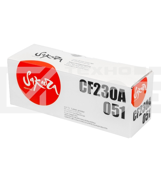 Картридж лазерный Sakura CF230A/051 для HP и Canon, черный, 1 700 к.
