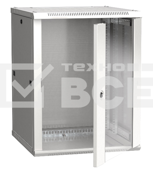 Шкаф монтажный ITK LINEA W (LWR3-18U66-GF) настенный 18U 600x600мм пер.дв.стекл задн.дв.стал.лист 90кг серый 500мм 41кг 200град. IK08 сталь