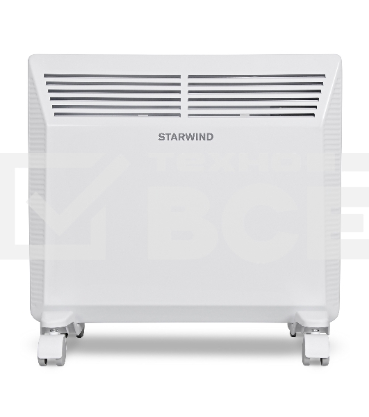 Конвектор Starwind SHV5010, белый, 1000 Вт, 15 м2, термостат, 1 режим мощности