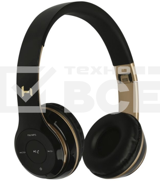Наушники Harper HB-213 20-20000 Гц  88 дБ   32 Ом 200мА черный/золотой