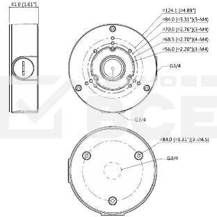 Монтажная коробка DAHUA DH-PFA130-E IP66, IK10 Совместима: для bullet, eyeball