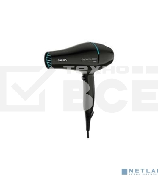 Фен Philips BHD272/00 2100Вт, ионизация, 6 настроек температуры/скорости воздушного потока, насадка-концентратор 9 мм, холодный обдув, черный