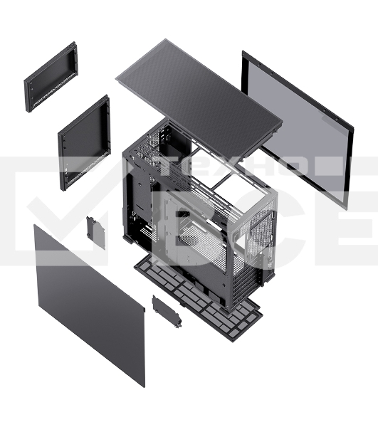 Корпус без блока питания JONSBO D41 STD Black ATX без БП, боковая панель из закаленного стекла, mini-ITX, micro-ATX, ATX, черный