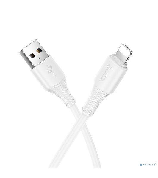 Кабель USB2.0 Hoco AM/Lightning, 2.4А, X120, 1м, белый, коробка
