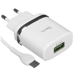 Сетевое зарядное устройство + Кабель Micro HOCO HC-16286 C12Q/1m/QC 3.0/1 USB/Выход: 5V_9V_12V, 18W, белый, фото6
