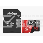 Флеш карта MicroSD card Netac P500 Extreme Pro 64GB, retail version w/SD adapter, фото4