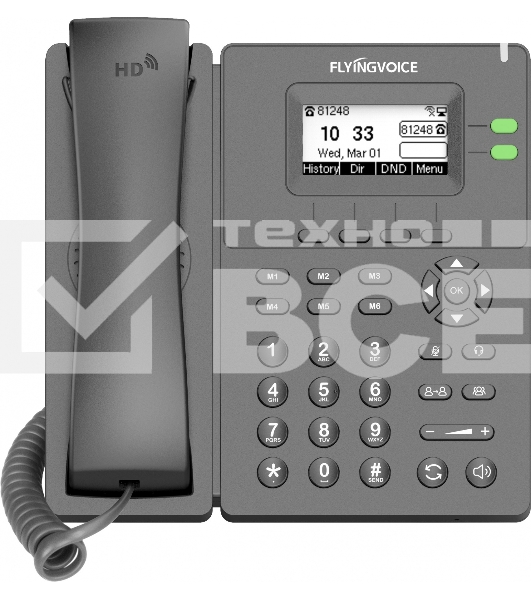Телефон IP Flyingvoice P20G серый (упак.:1шт)