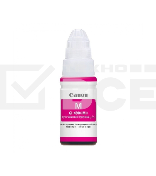 Чернила Canon GI-490M 0665C001 пурпурный для Canon Pixma G1400/2400/3400 (70мл)