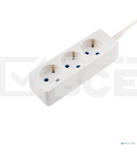 Удлинитель PROconnect 3 гнезда, 1.5 м, 3х0.75 мм², с/з, белый