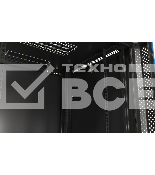 Шкаф коммутационный Hyperline (TWB-2766-SR-RAL9004) настенный 27U 600x600мм пер.дв.стал.лист 2 бок.пан. 60кг черный 1304мм