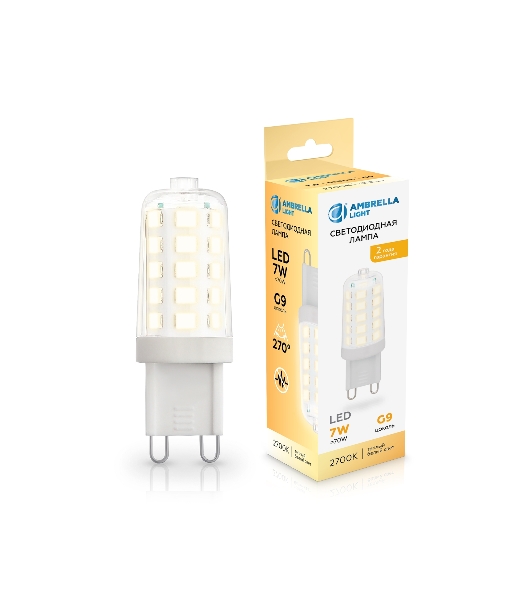 Лампа светодиодная Ambrella light 100703 LED G9 7W 2700K 220-240V