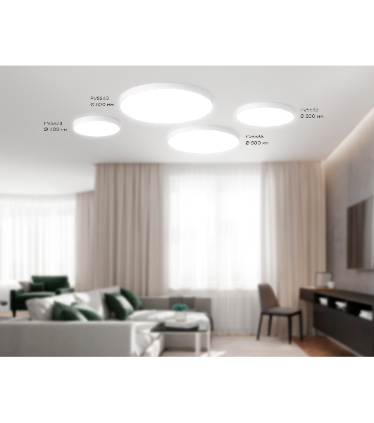 Потолочный светодиодный светильник Ambrella light FV5536 WH белый LED 90W 4200K D600*58 (Без ПДУ)