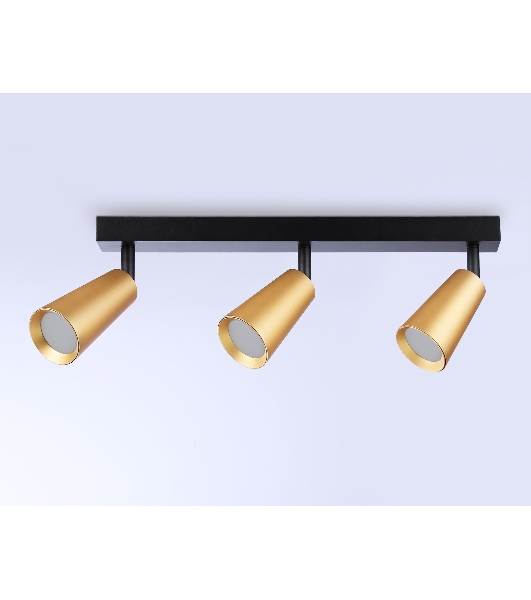 Накладной поворотный спот Ambrella light TA13151/3 BK/GD черный/золото GU10/3 max 12W 445*60*130