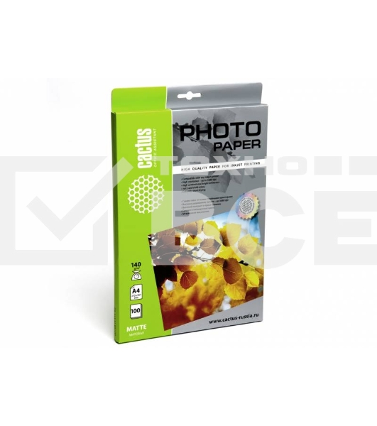 Фотобумага Cactus CS-MA4140100 A4/140г/м2/100л. матовая для струйной печати