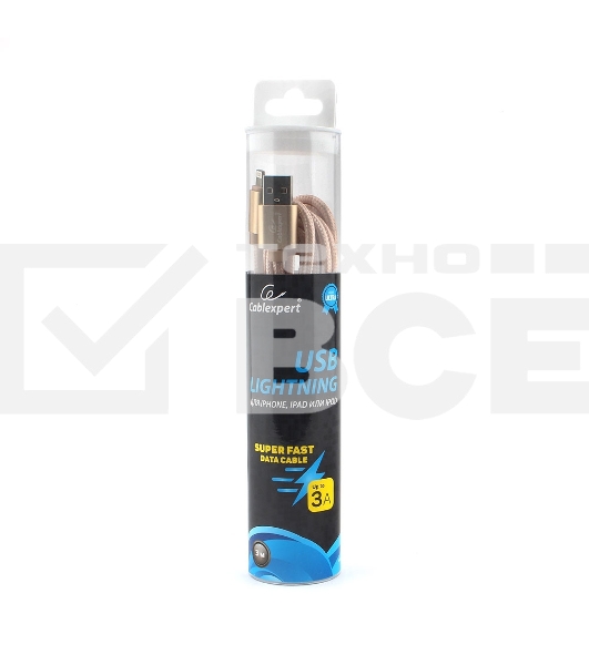 Кабель Cablexpert для Apple CC-U-APUSB02Gd-3M, AM/Lightning, серия Ultra, длина 3м, золотой, блистер