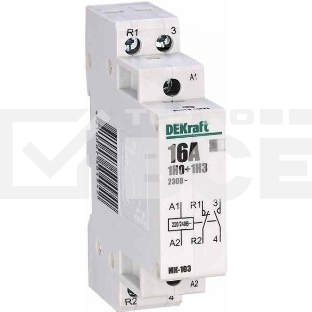 Модульный контактор 1НО+1НЗ 16А 230В МК-103 DEKraft Модульный контактор 1НО+1НЗ 16А 230В МК-103 DEKraft