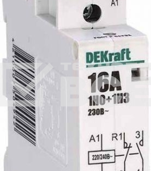 Модульный контактор 1НО+1НЗ 16А 230В МК-103 DEKraft Модульный контактор 1НО+1НЗ 16А 230В МК-103 DEKraft