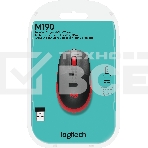 Мышь беспроводная Logitech M190 черный/красный, 1000 dpi, радиоканал, USB, кнопки - 3, фото11