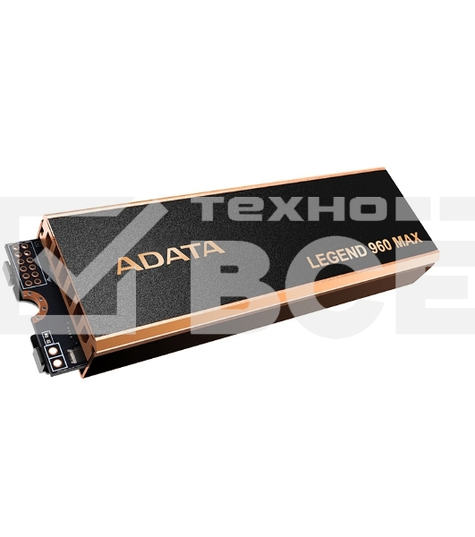 Накопитель SSD ADATA LEGEND 960 MAX, 2Tb, PCIe 4.0 x4, M.2 2280, NVMe, R/W 7400/6800, с радиатором