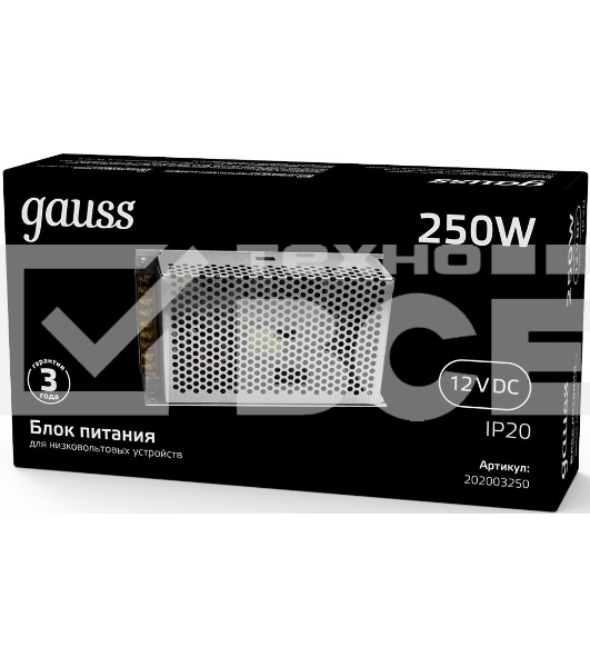 Блок питания Gauss LED STRIP PS 200-250W 12V