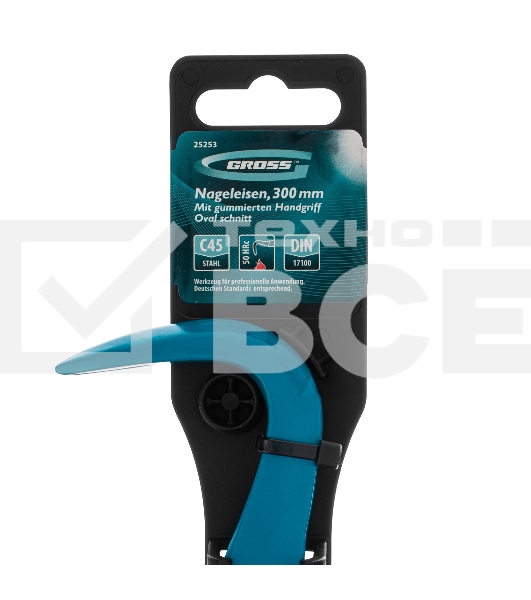 Лом-гвоздодер Gross обрезиненная рукоятка, 300x22x14 мм