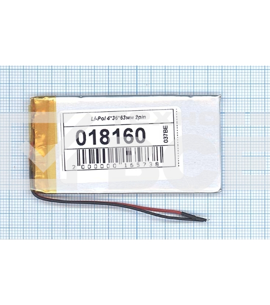 Аккумулятор Li-Pol (батарея) 4*36*63мм 2pin 3.7V/800mAh