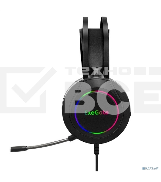Игровая гарнитура ExeGate EX289746RUS Cosmos HS-702GL (объемный звук 7.1, длина кабеля 2.5м, RGB подсветка, USB интерфейс)