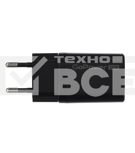 Зарядное устройство GOPOWER 1USB+1TYPE-C 35W QC3.0 00-00028403 черный