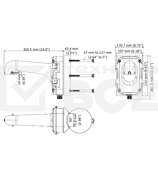 Кронштейн Hikvision DS-1604ZJ-box