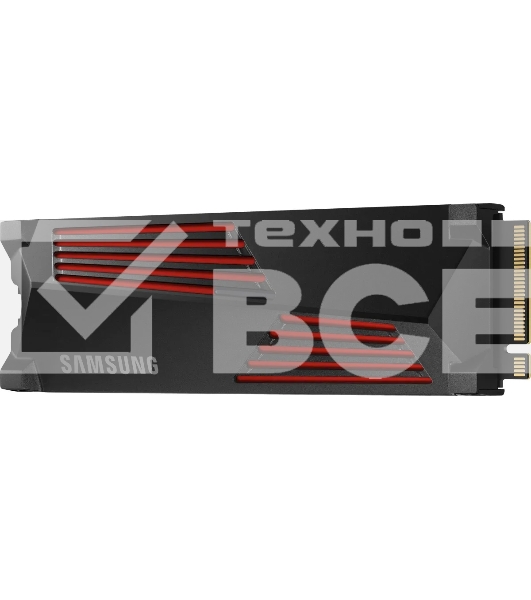 Накопитель SSD Samsung 990 PRO, 1000GB, PCIe 4.0 x4, M.2 2280, NVMe, R/W 7450/6900, с радиатором