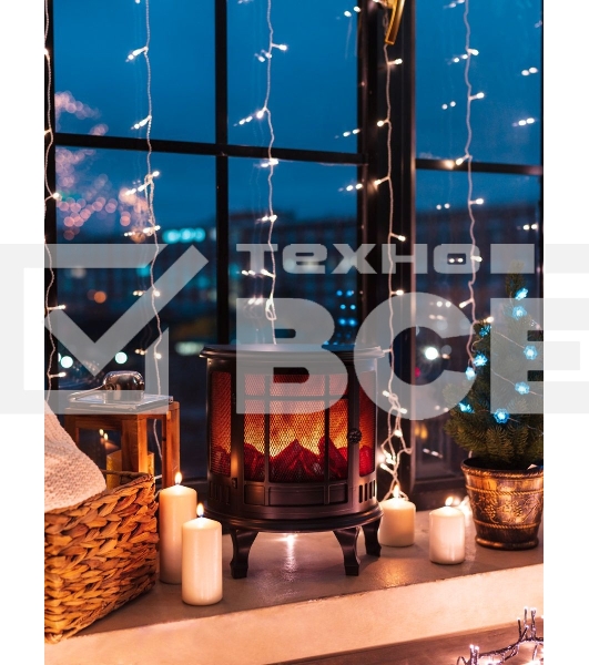 Светодиодный камин Neon-night 'Винтаж' с эффектом живого огня 30х16х35,5 см, батарейки 3хС (не в комплекте) и USB (в комплекте)