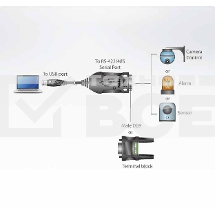 Конвертер, USB<=>RS-422/485, USB B-тип>4xDB9, Female>Male, без Б.П., (USB 2.0;с 1 шнуром A>B Male)/ USB to RS-422/485 Adapter
