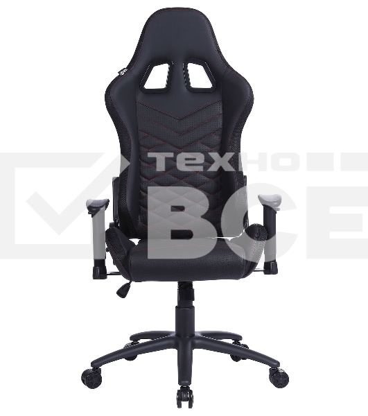 Кресло игровое Cactus CS-CHR-0099BLR черный/красный, сиденье черный/красный, эко.кожа, с подголов. крестовина металл, пластик черный