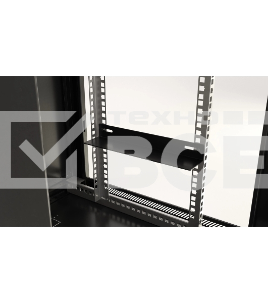 Шкаф коммутационный Hyperline (TWB-2766-GP-RAL9004) настенный 27U 600x600мм пер.дв.стекл 2 бок.пан. 60кг черный 49.9кг 1304мм