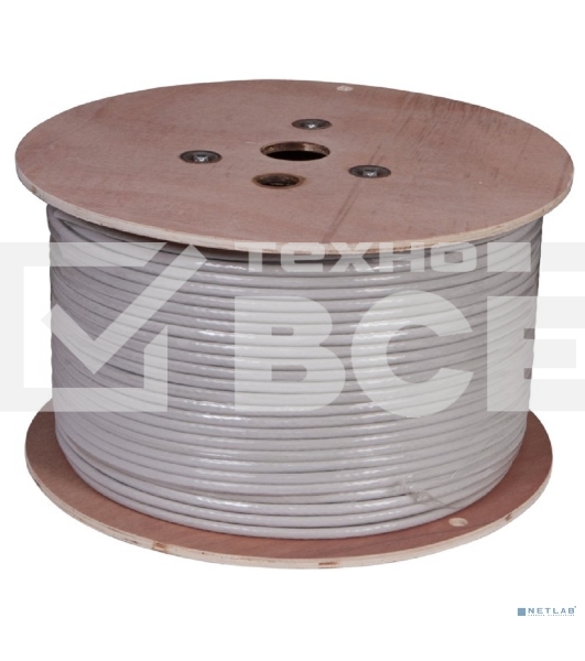 Кабель витая пара Rexant U/UTP, CAT 6A, ZH нг(А)-HF (LSZH), 4х2х0,57 мм, 23AWG, INDOOR, SOLID, серый, 305м PRO
