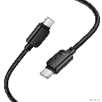 Кабель USB2.0 Hoco Type-C/Type-C, 3А, 60Вт, нейлоновая оплетка, X113, 1м, черный, коробка, фото4