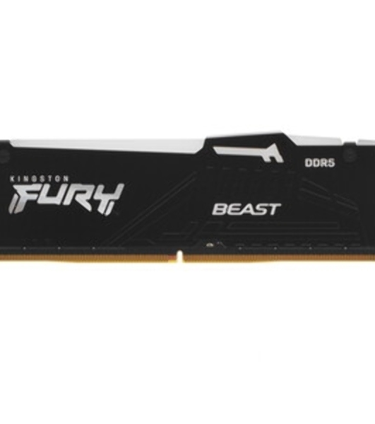 Оперативная память Kingston Fury Beast Black, DDR5, 32Gb (1x32 GB), 5200 MHz, CL40, радиатор, RGB, черный
