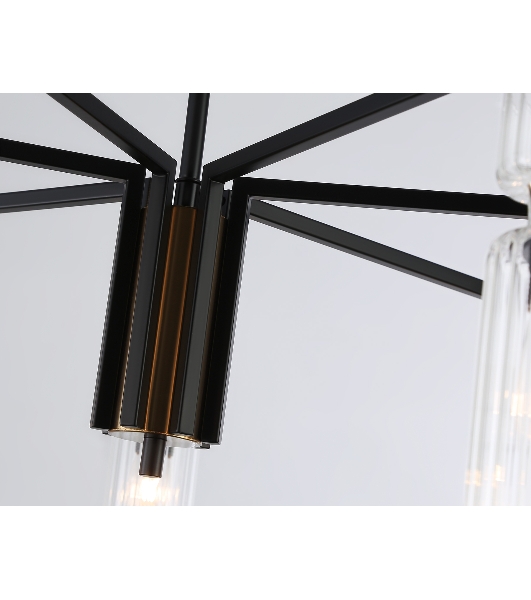 Люстра Ambrella light LH56115/7 BK/BS/CL черный/латунь/прозрачный E14*7 max 40W D705*350