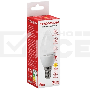 Лампа светодиодная Hiper THOMSON LED CANDLE 6W 480Lm E14 3000K TH-B2013