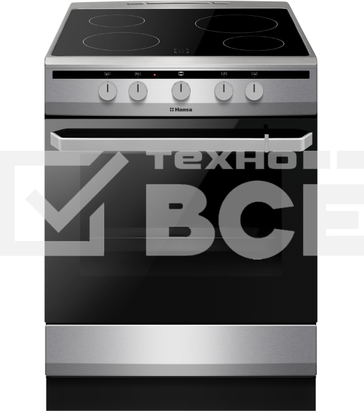 Плита электрическая Hansa FCCX64000 серебристый, конфорок 4 шт, духовка 69 л, 60 см x 85 см x 60 см